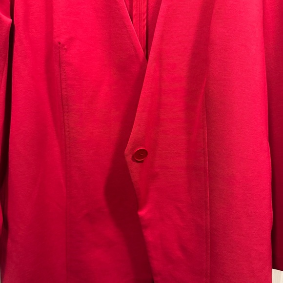 Amanda + Chelsea 🫐 Red Pink Single Button Blazer Jacket 2X Nwt - Picture 4 of 11